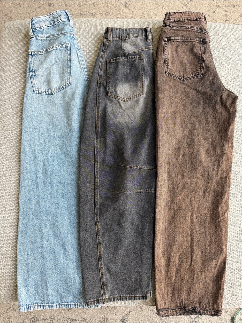3 Pc Trendy Baggy Jeans Bundle Sz 0/1 25 Y2K Wide Leg Barrel Wild Fable SO